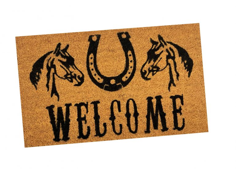 Running Horse Welcome Design Outdoor Door Mat 