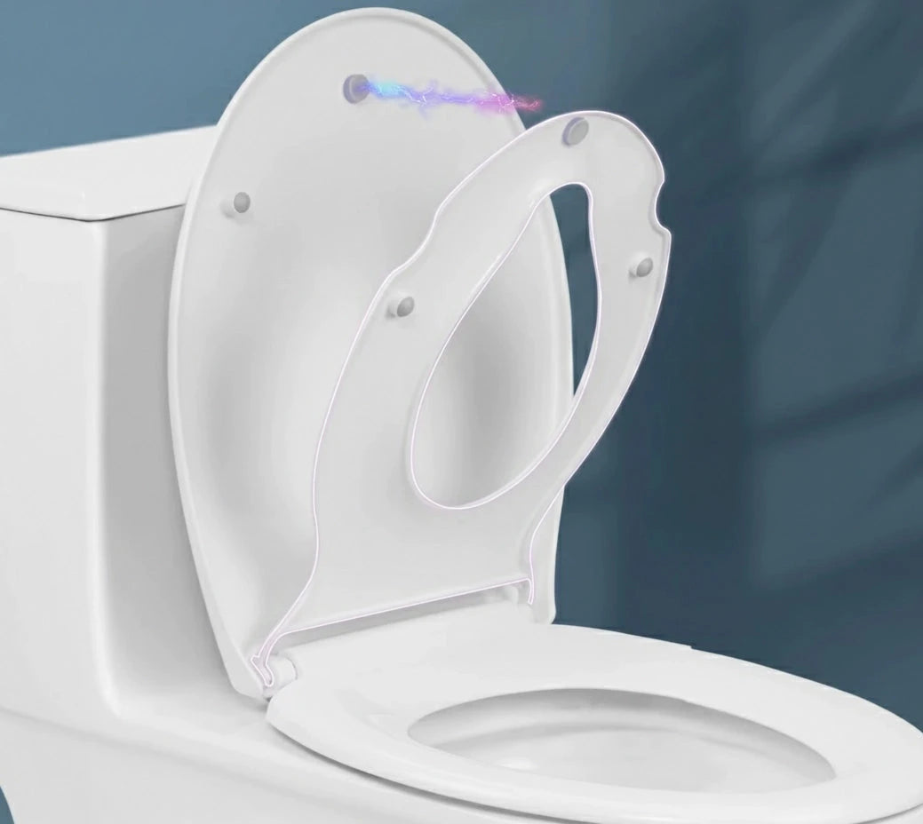 Abattant WC familial magnétique en situation d'utilisation