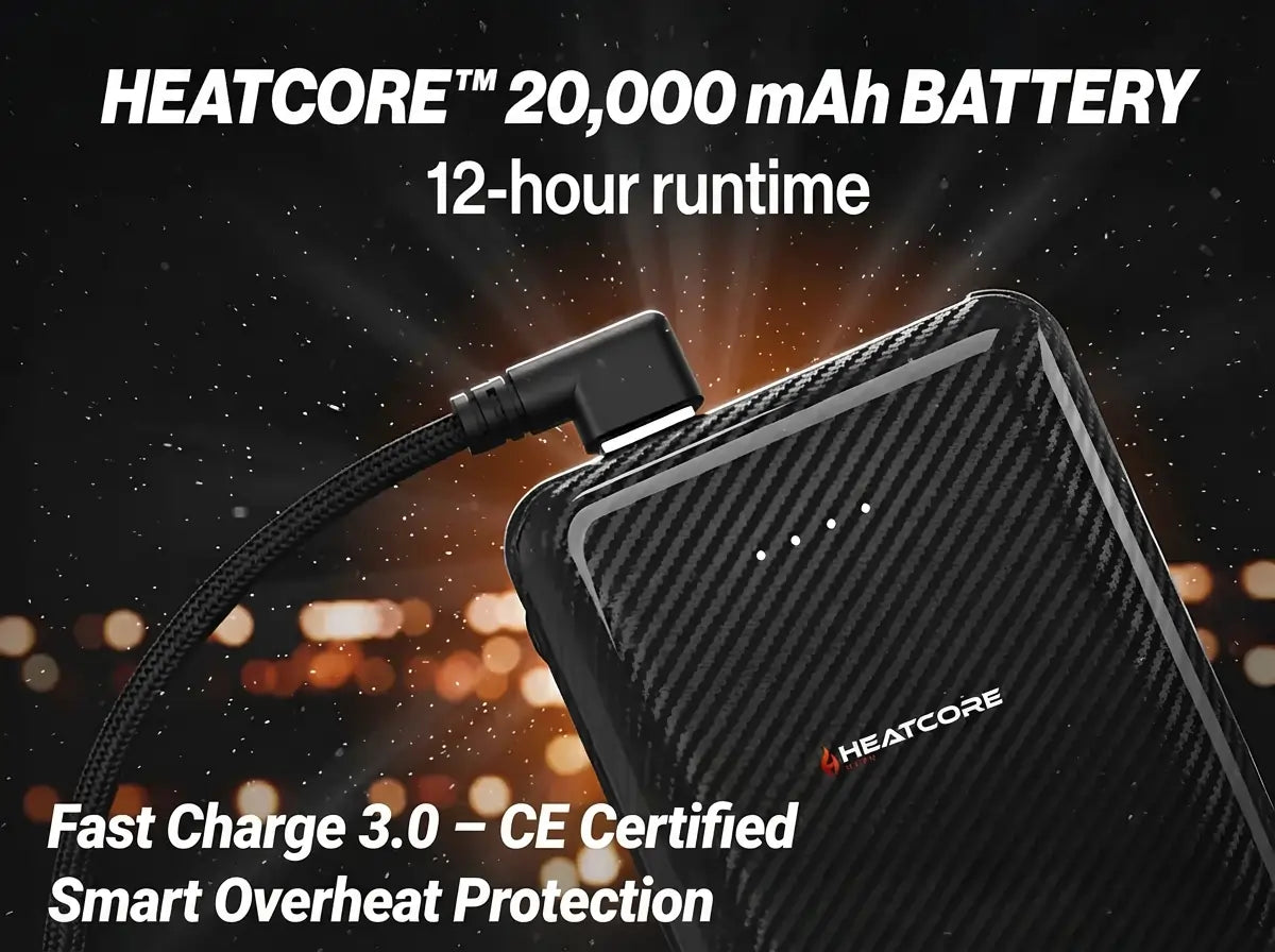 Compact 10,000mAh power bank for heated jacket