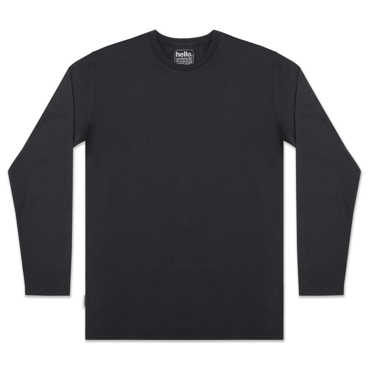 Mens Adventure Organic Cotton Long Sleeve T Shirt Charcoal | Silverstick