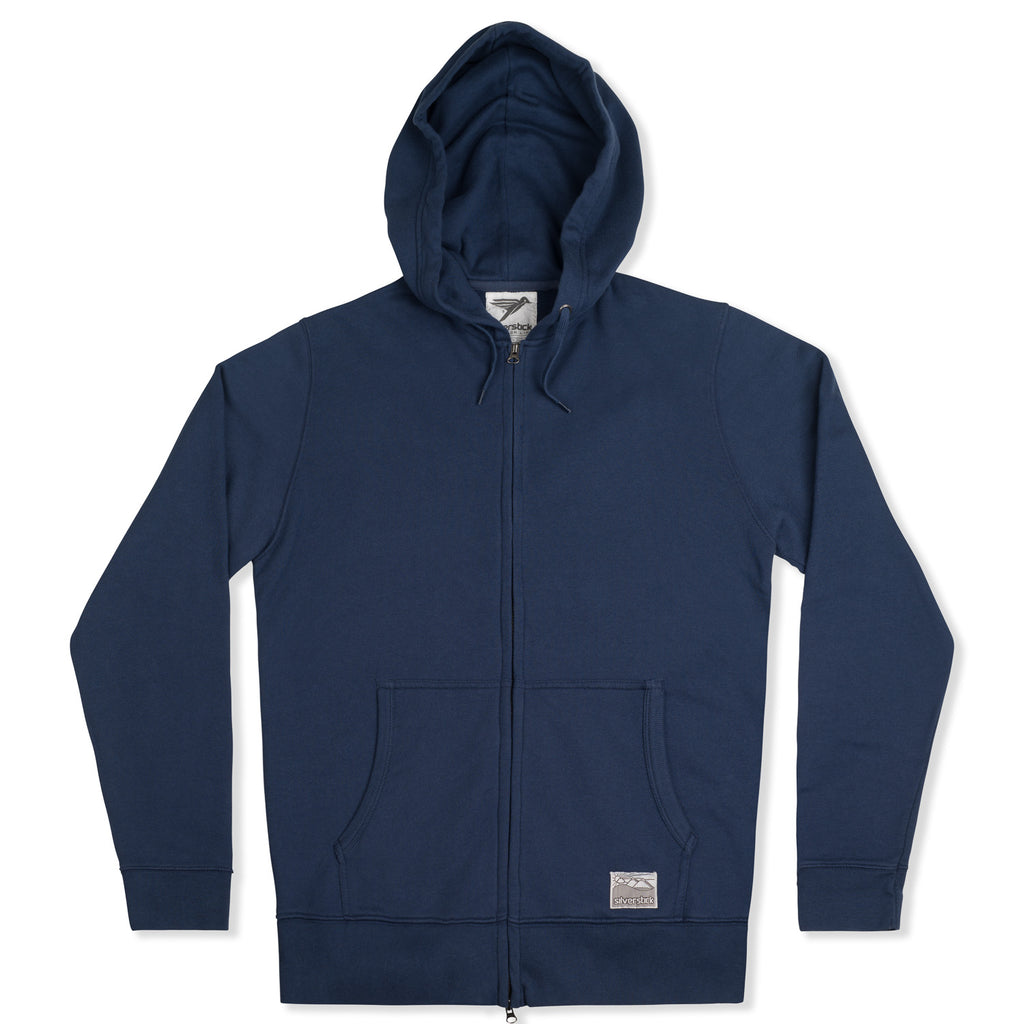 Silverstick Mens Organic Cotton Zip Hoodie Tobias Navy