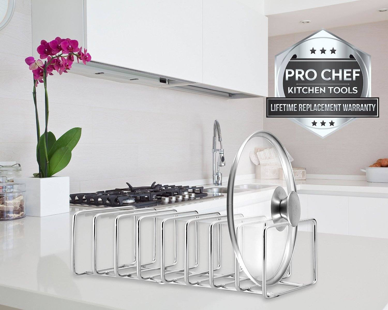 Pro Chef Kitchen Tools Stainless Steel Pot Lid Organizer Keep