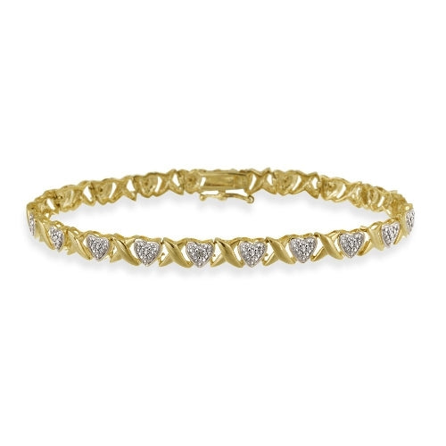 18k gold over sterling silver diamond accent bracelet