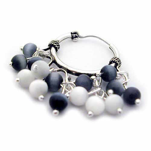 Sterling Silver Bali Chandelier earrings with beads