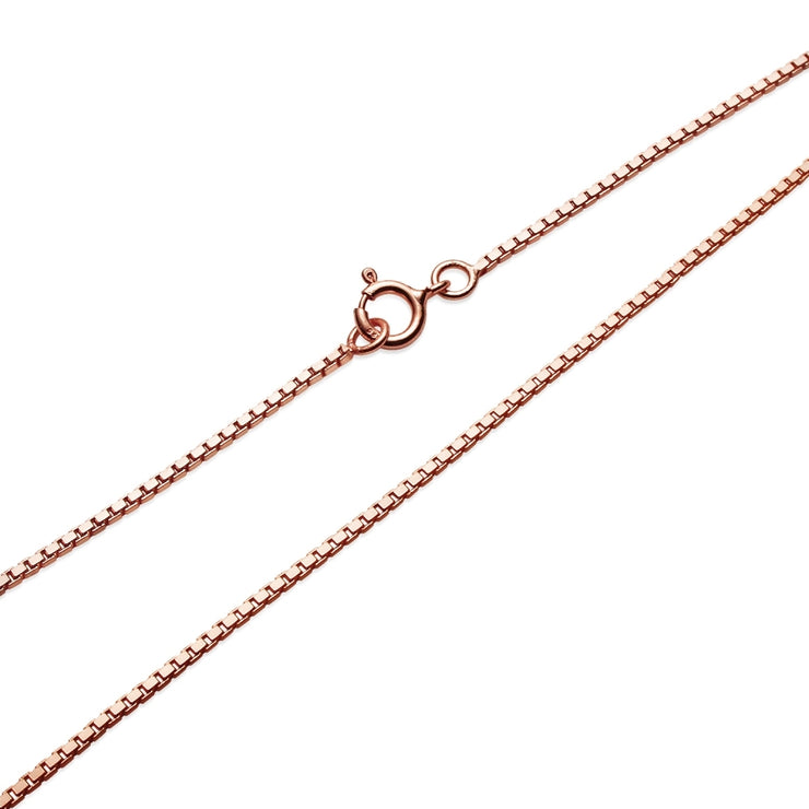 Rose Gold Flashed Sterling Silver 1 3mm Box Chain Dainty Necklace 30 Silverspeck