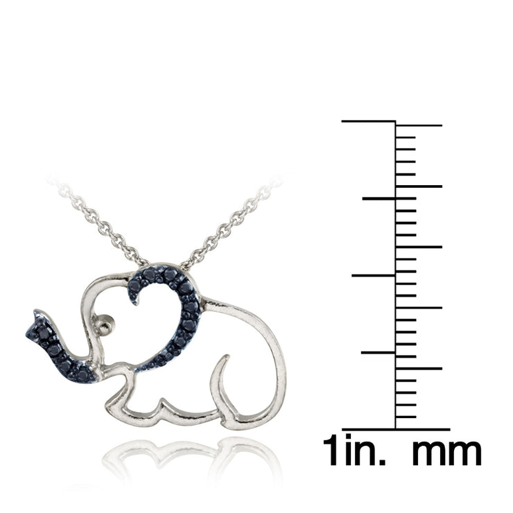 blue diamond elephant necklace