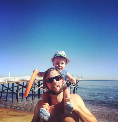 Dad and Son at the beach