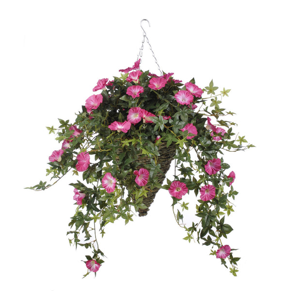 Artificial Morning Glory Hanging Basket – House of Silk Flowers®