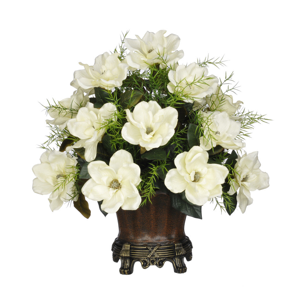 Artificial Magnolia with Asparagus Fern in Traditional Urn ...