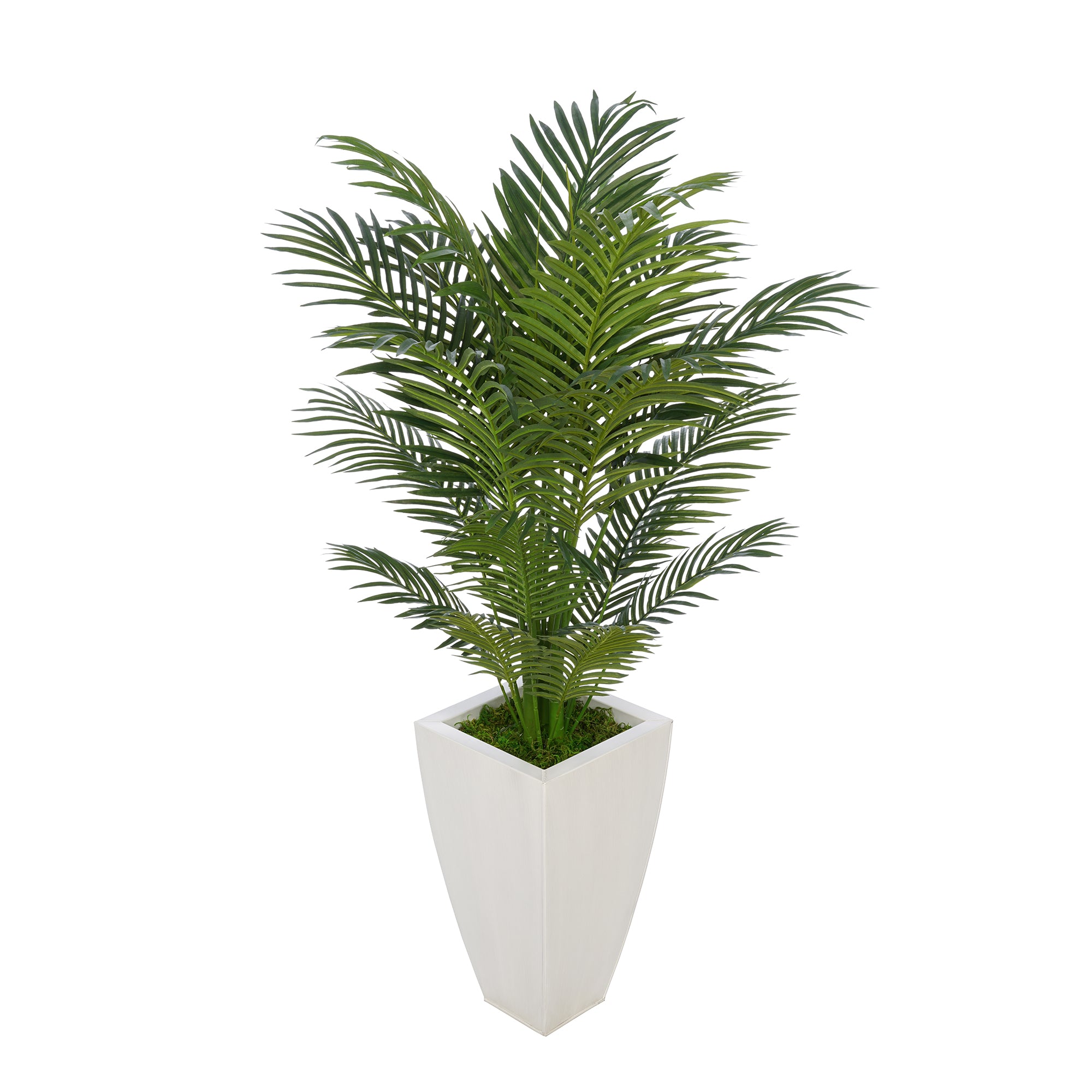 Artificial 4-1/2 foot Areca Palm in Tapered Square Zinc – House of Silk ...