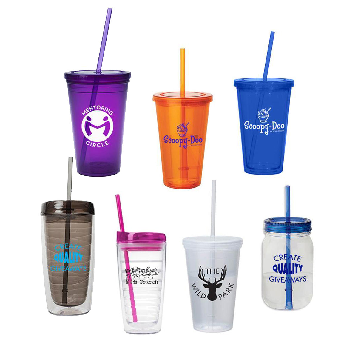 Custom Tumblers with Straw