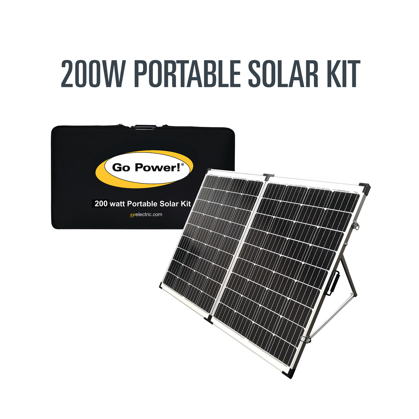 200 watt Portable Folding Solar Panel Kit w/ Bonus Extension Cable — Go