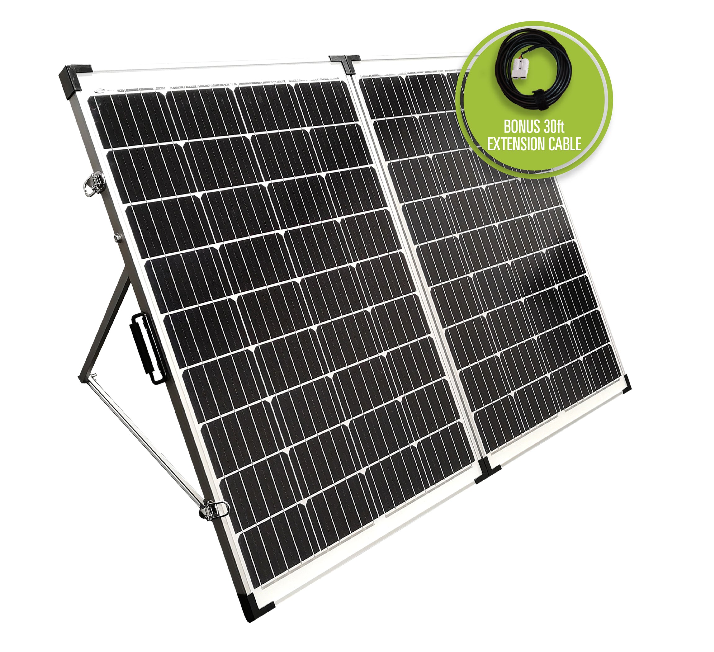 200 watt Portable Folding Solar Panel Kit w/ Bonus Extension Cable — Go