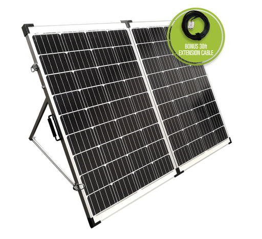 130 watt Portable Folding Solar Panel Kit w/ Bonus Extension Cable