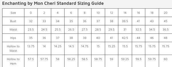 Size Charts/ How To Measure – Amara Bridal Boutique