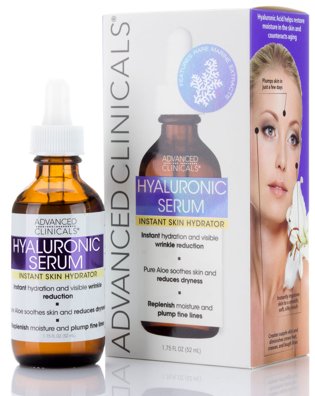 Advanced Clinicals Hyaluronic Acid Face Serum Anti Aging Face Serum Pure Valley