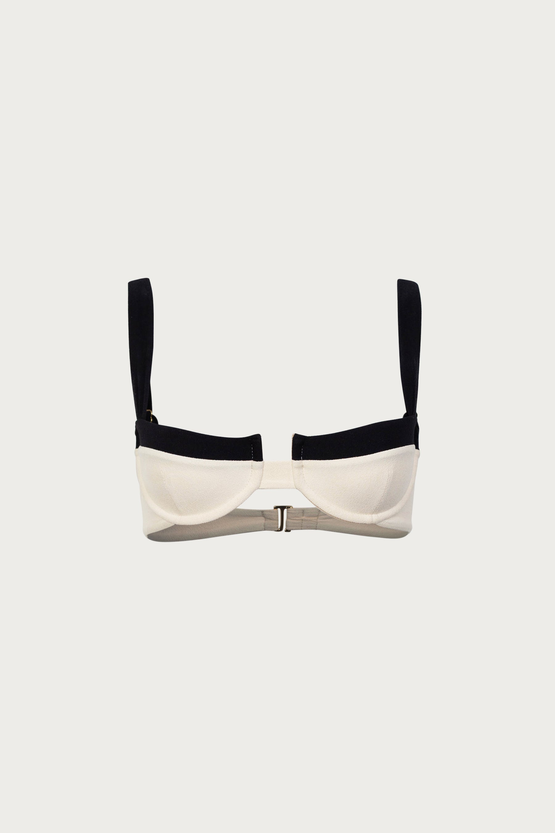 Image of Underwire Top (Faux Suede Cream/Black)