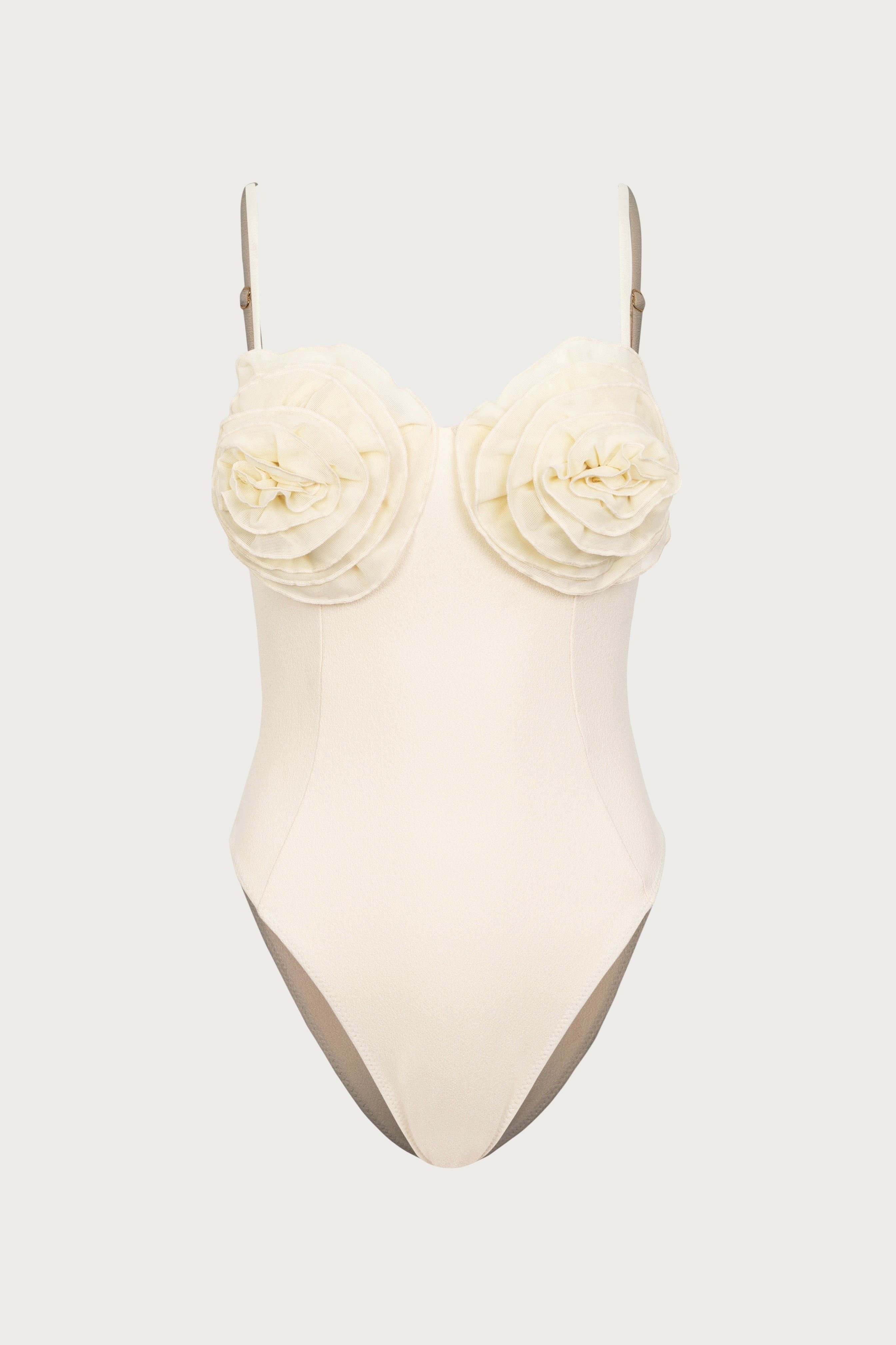 Image of Rose One Piece (Faux Suede Cream/Cream)  