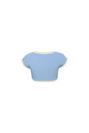 The Grace Top (Ribbed Baby Blue/Cream)