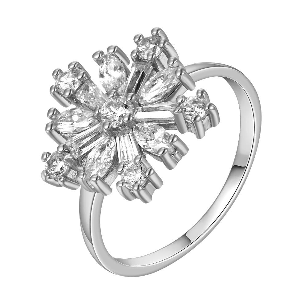 18k gold plated rings open flower Platinum color ring men fine jewelry224