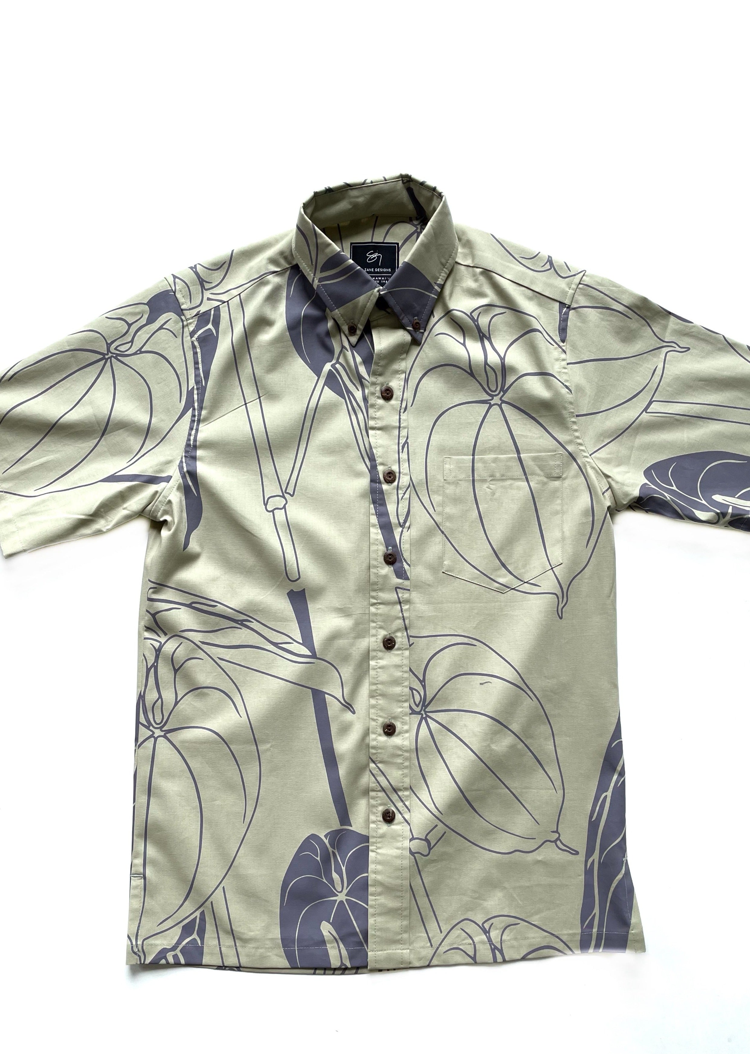 Hoihoi Hoikuahiwi Button Up Aloha Shirt - Limestone
