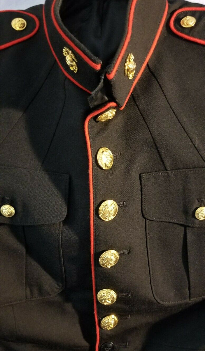 Authentic USMC Dress Blue Jacket - 46R - Rare Size - SOLD – camoLOTS.com