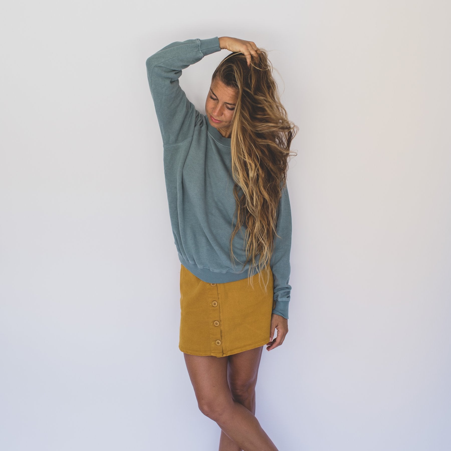 Jungmaven Bonfire Sweatshirt, Clay Green (unisex)