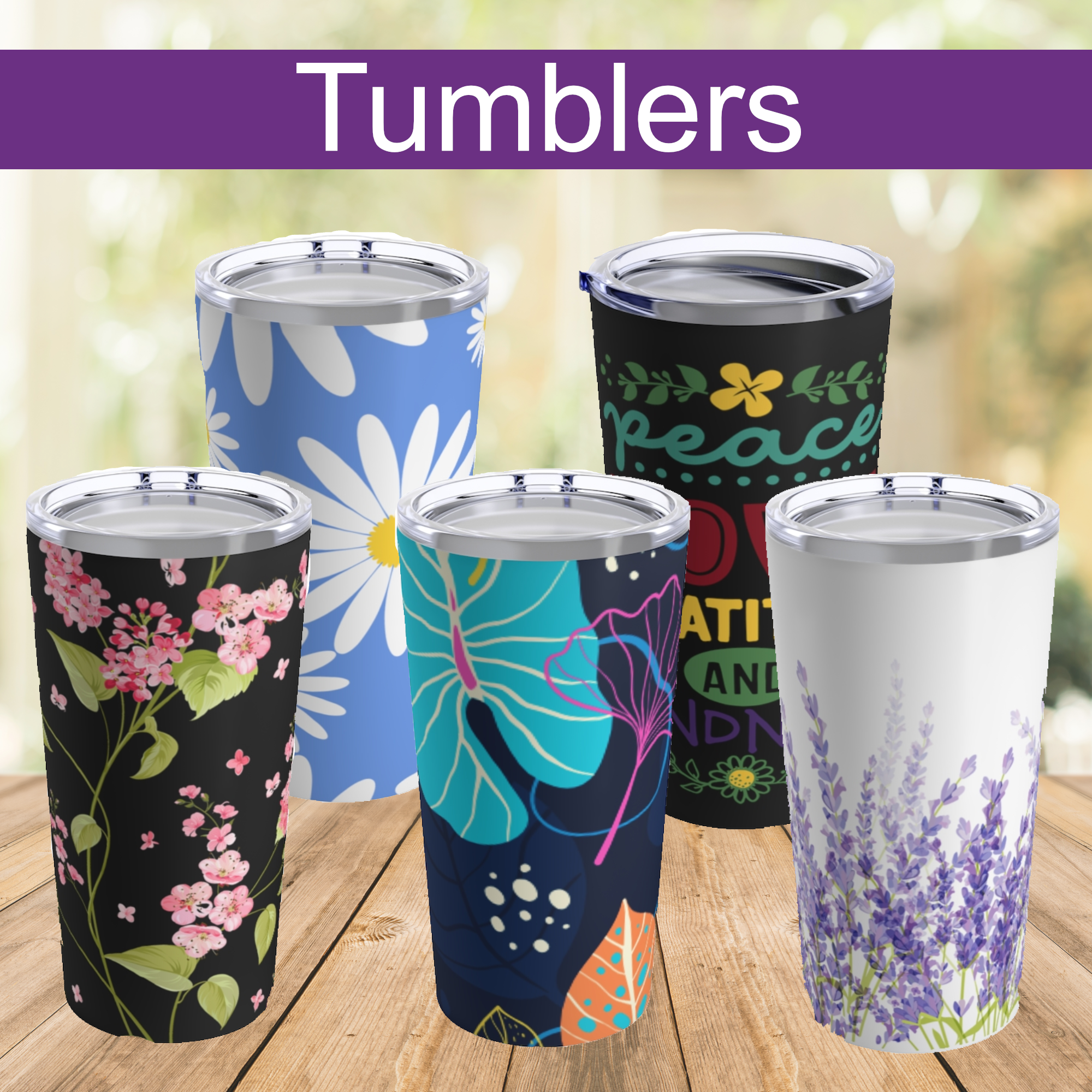 Fresh Daisies On Purple Stainless Steel 20 oz. Vacuum Insulated Tumble –  Mind Body Spirit