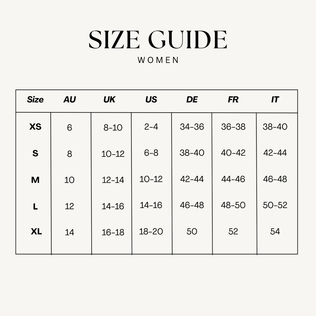 Hanro Size Guide Women