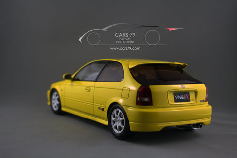 1 18 Honda Civic Type R Ek9 Yellow Car 79 Diecast Collections