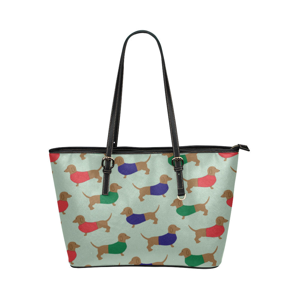 Dachshund Dog Leather Tote Bags - Dachshund Bags