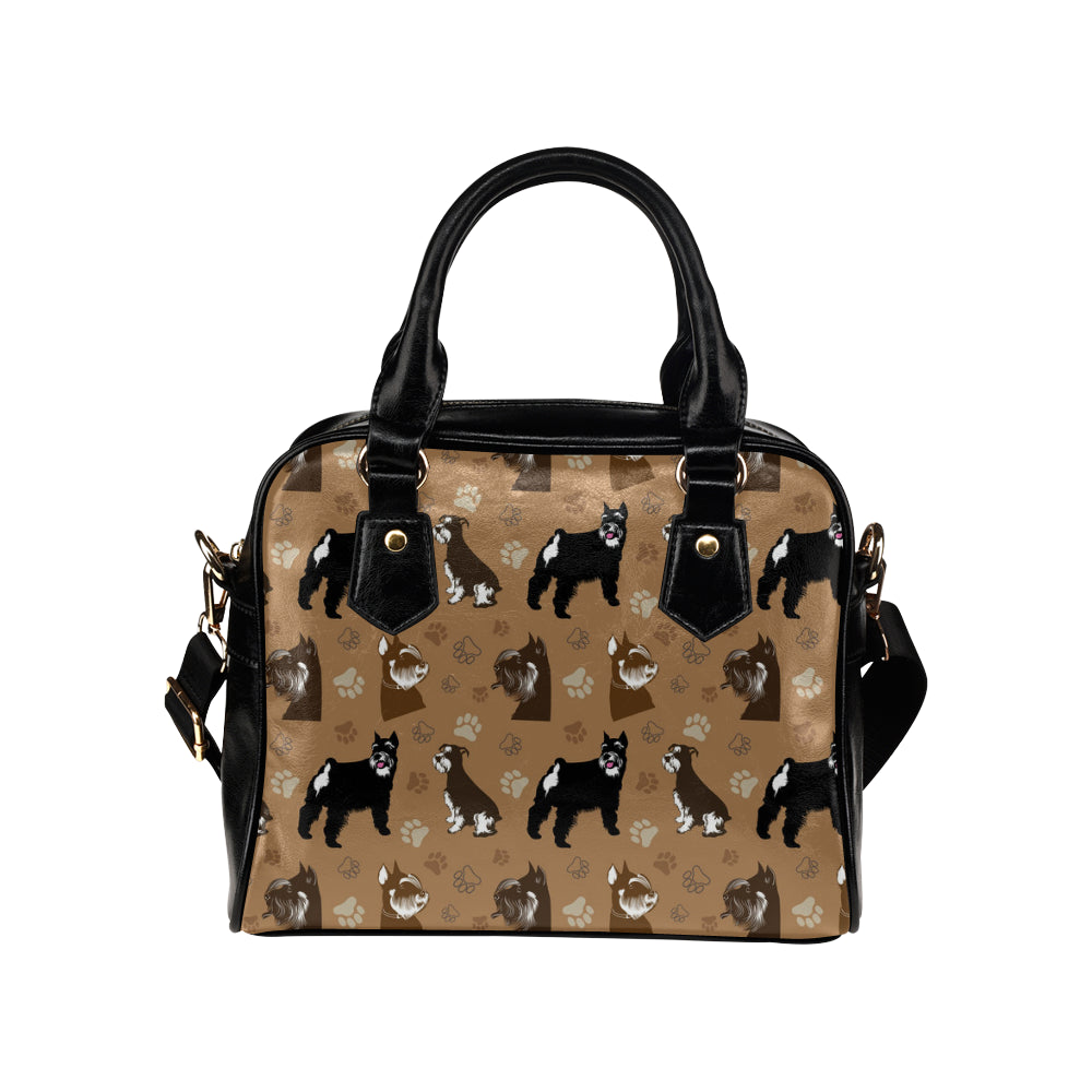 Miniature Schnauzer Pattern Shoulder Handbag