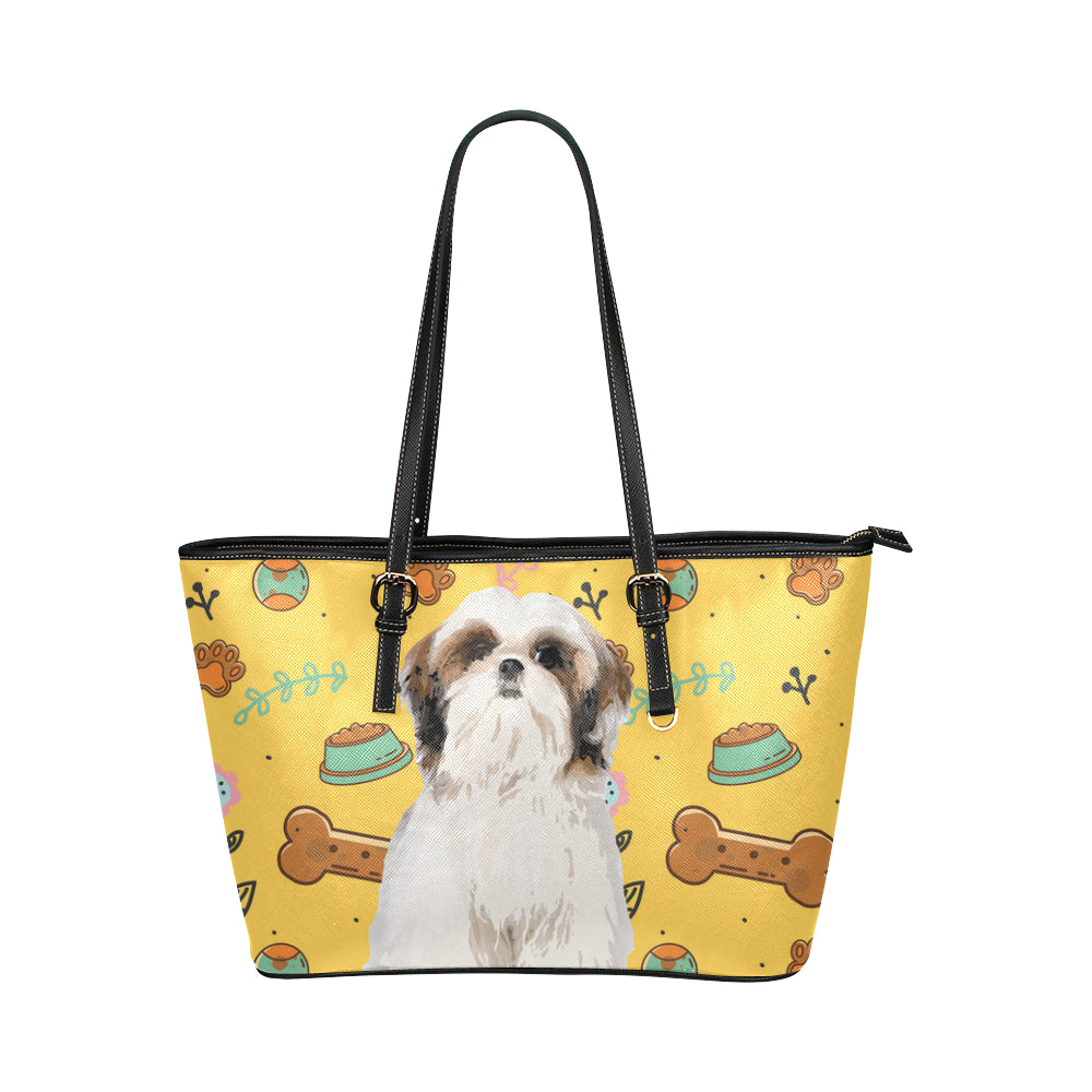 Shih Tzu Dog Leather Tote Bag/Small