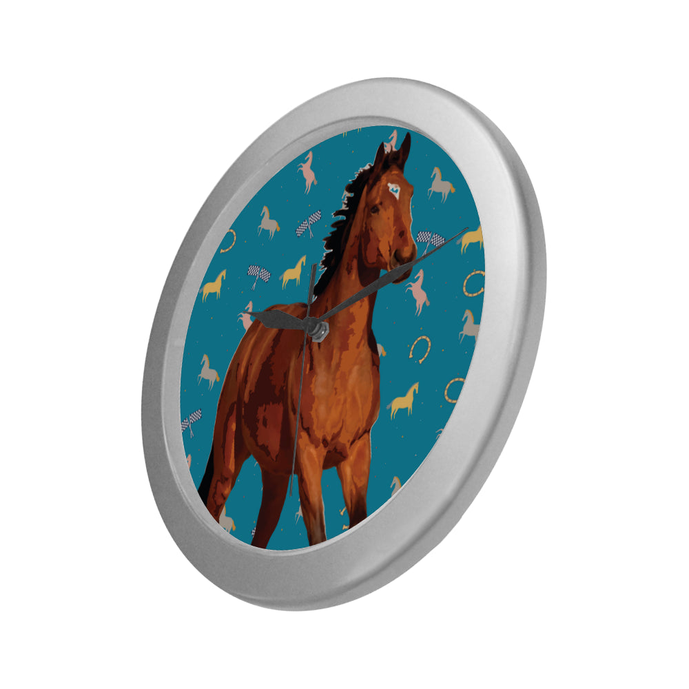 Horse Silver Color Wall Clock - TeeAmazing