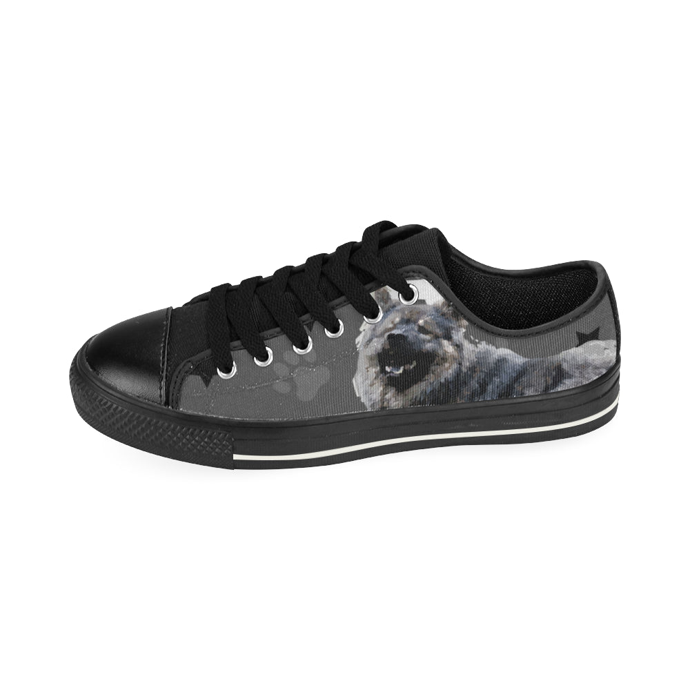 Eurasier Black Low Top Canvas Shoes for Kid - TeeAmazing