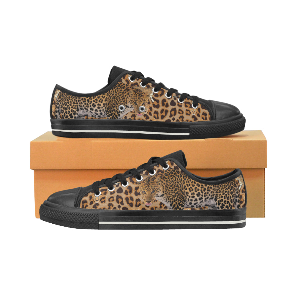 Leopard Black Men's Classic Canvas Shoes