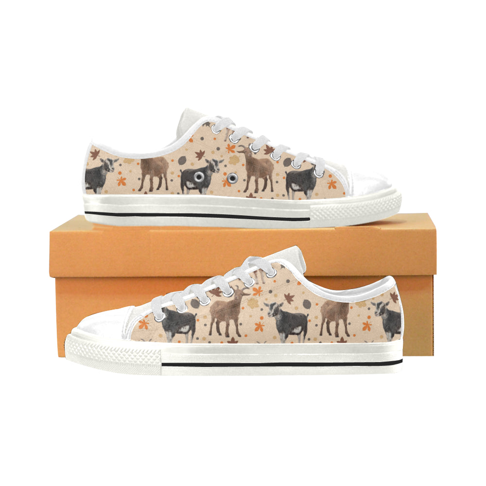 Goat White Low Top Canvas Shoes for Kid