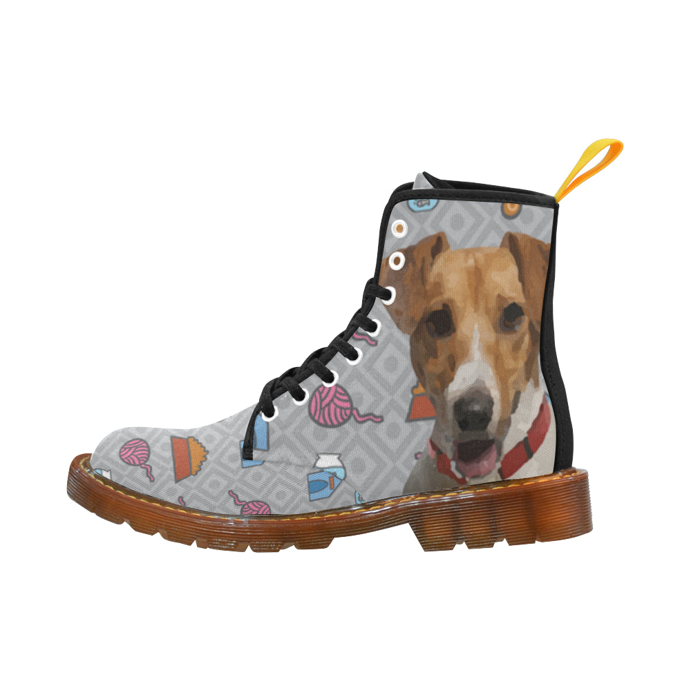 Jack Russell Terrier Black Boots For Men