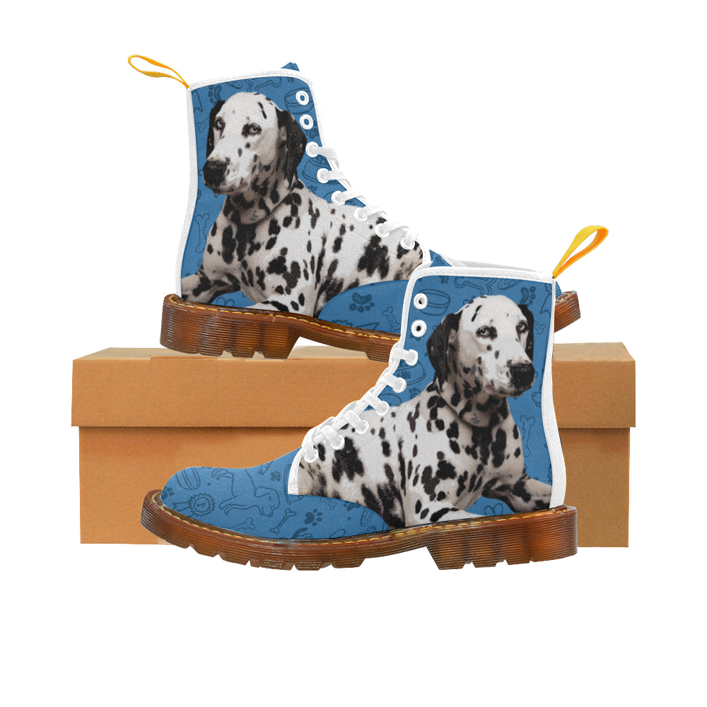 Dalmatian Dog White Boots For Men - TeeAmazing
