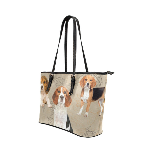 Beagle Lover Leather Tote Bag/Small