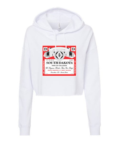 White Cropped Hooded Fleece