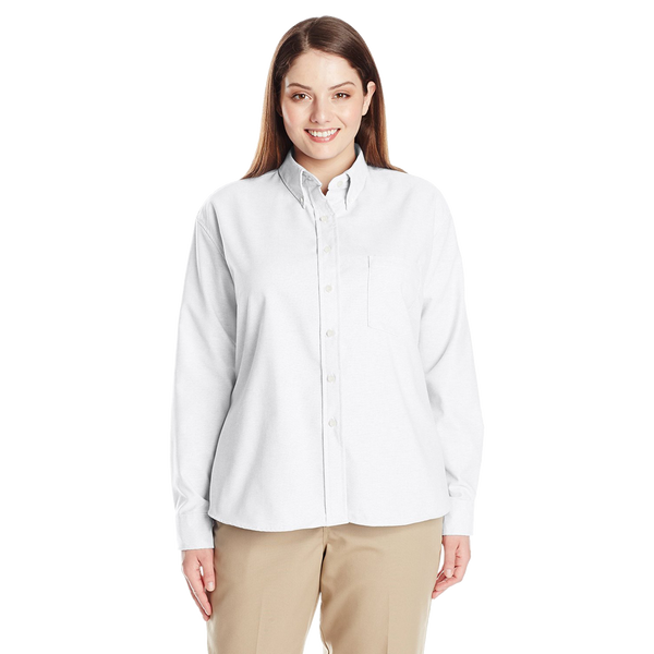 womens plus size oxford button down collar shirts