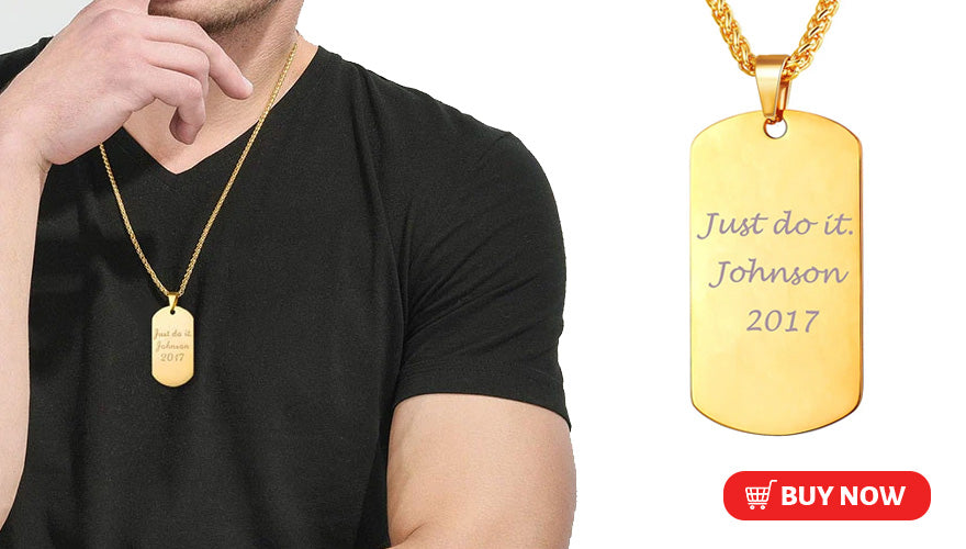 Personalized Engraved Military Dog Tag Necklace For Men