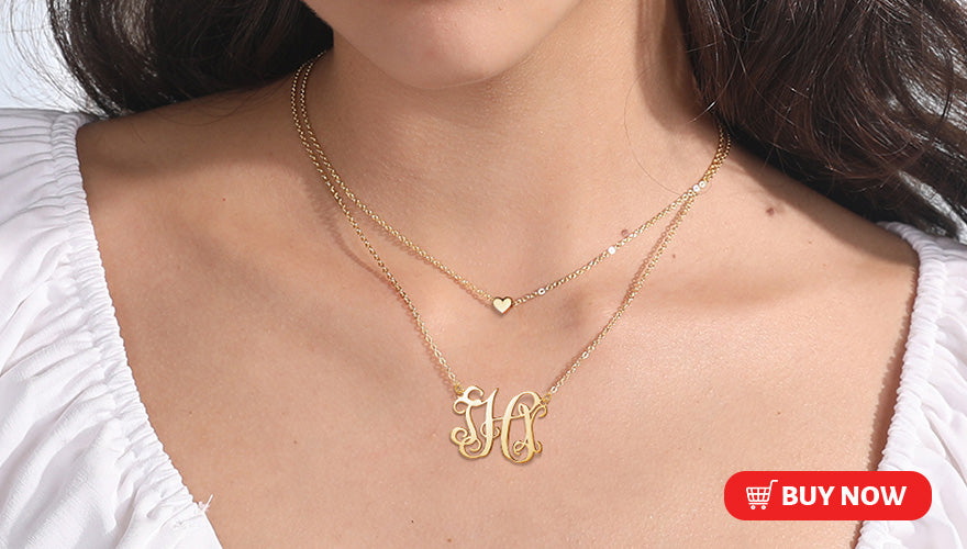 925 Sterling Silver Personalized Monogram Necklace