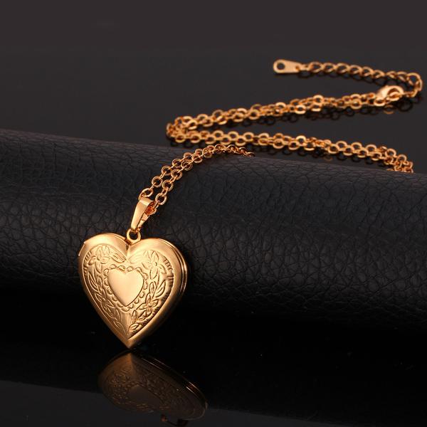 18K gold Plated heart lock necklace