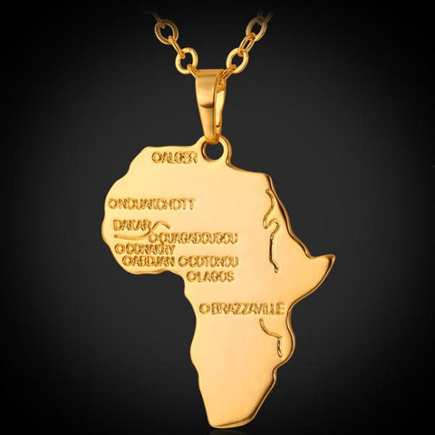 J’tier Africa Map Necklace Collection