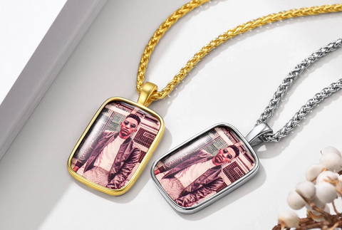 Personalized Custom Photo and Message Necklace Pendant