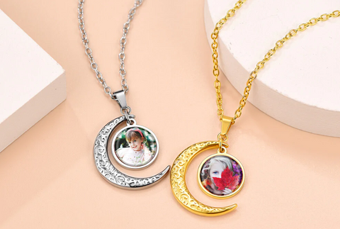 U7 Jewelry Moon Photo Pendant Locket Necklace For Women