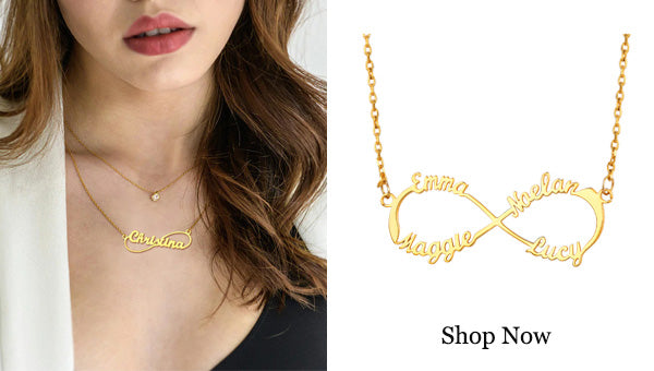 U7 Infinity Custom Name 18k Gold Plated Necklace