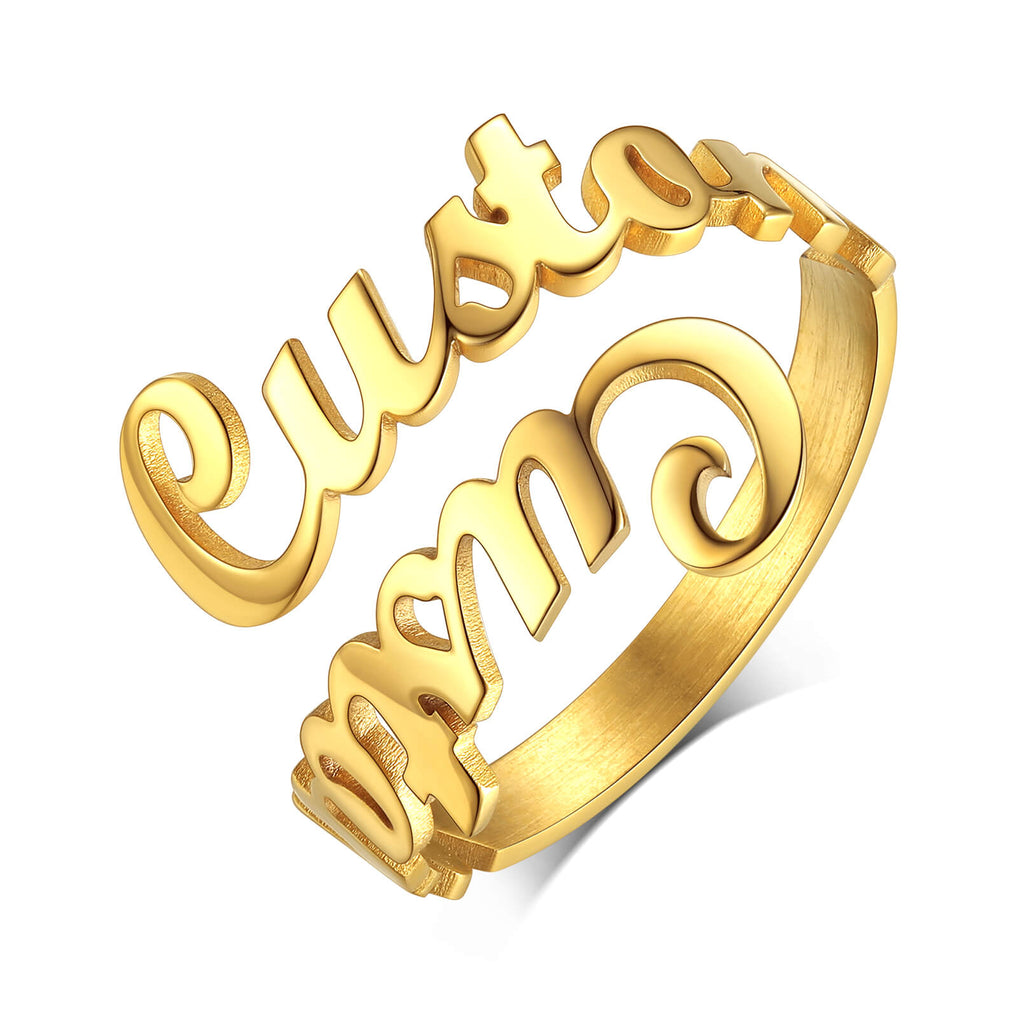 Custom Adjustable Ring with Names for Women - U7